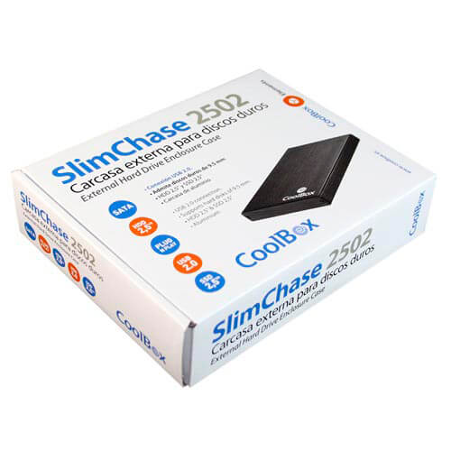 Caja Hdd Coolbox Slimchase 2502 2.5&Quot; Usb2.0 Negra | Quonty.com | CAJCOOHD2502