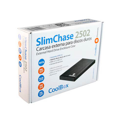 Caja Hdd Coolbox Slimchase 2502 2.5&Quot; Usb2.0 Negra | Quonty.com | CAJCOOHD2502