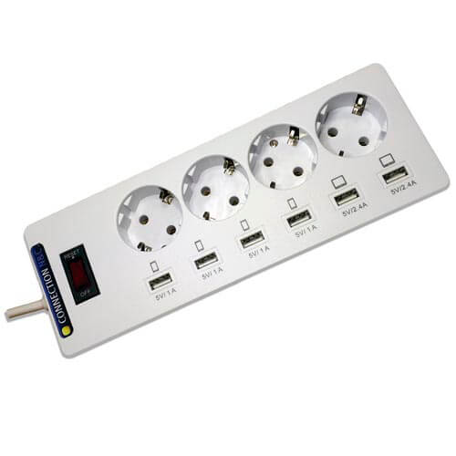 Regleta Connection Pdu4-6u 4tomas +6ptos Usb | Quonty.com | PDU4-6U