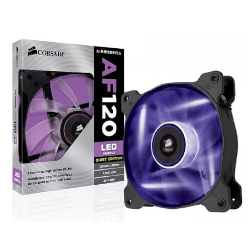 Ventilador Caja Corsair Air Af120 Led-Morado 120mm | Quonty.com | CO-9050015-PLED