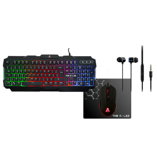 Teclado/Raton/Auriculares/Alfombrilla The G-Lab Combo-Helium | Quonty.com | COMBO-HELIUM/SP