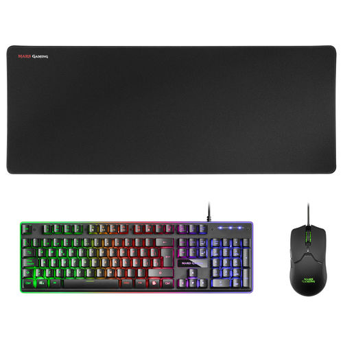 Combo Teclado/Raton/Alfombrilla Mars Gaming Mcpxbes Gaming Usb Rgb Negro | Quonty.com | MCPXBES