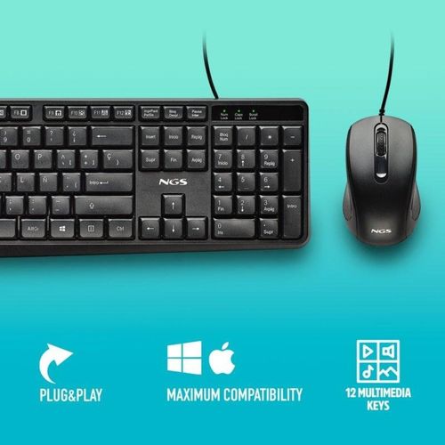Combo Teclado/Raton Ngs Cocoa Kit V2 Usb Negro | Quonty.com | COCOAKITV2