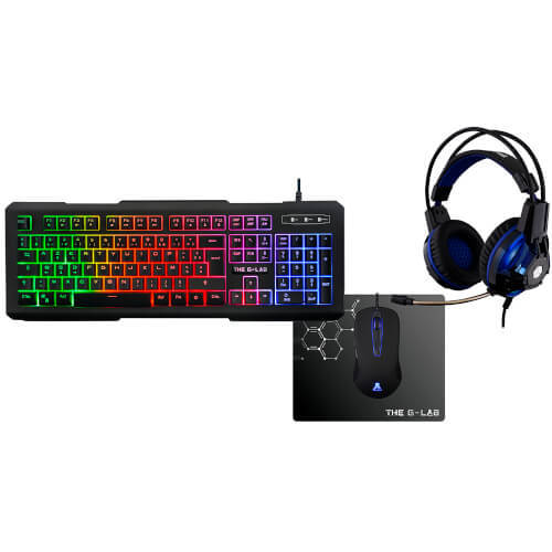 Teclado/Raton/Auriculares/Alfombrilla The G-Lab Combo-Xenon | Quonty.com | COMBO-XENON/SP