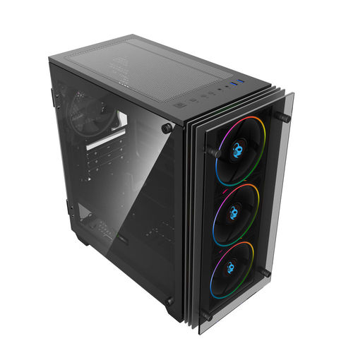 Caja Minitorre Coolbox Deeprainbow S/Fuente A-Rgb Negra | Quonty.com | COO-DGC-M192-0