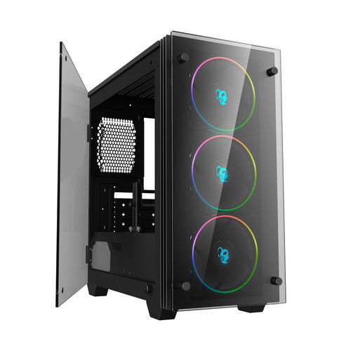 Caja Minitorre Coolbox Deeprainbow S/Fuente A-Rgb Negra | Quonty.com | COO-DGC-M192-0