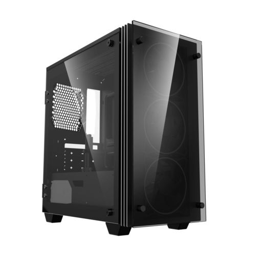 Caja Minitorre Coolbox Deeprainbow S/Fuente A-Rgb Negra | Quonty.com | COO-DGC-M192-0