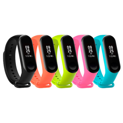 Pack 5 Correas Mi Band 3 Negra/Azul/Naranja/Rosa/Verde | Quonty.com | PK-PMB3S