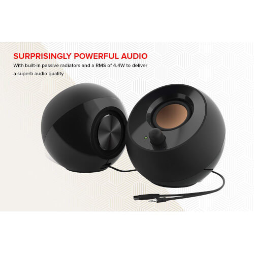 Altavoces 2.0 Creative Pebble Negros - 4.4w Rms | Quonty.com | 51MF1680AA000