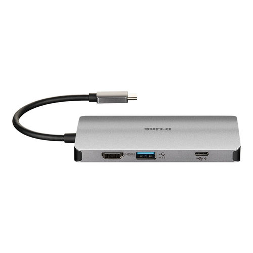 Hub D-Link Dub-M810 3ptos Usb3.0/ 1pto Hdmi/ 1pto Usb-C/ Lector De Tarjetas/ 1pto Lan Gris | Quonty.com | DUB-M810
