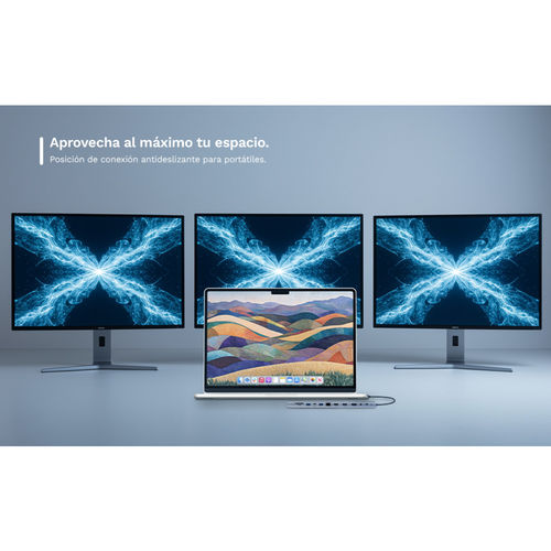 Docking Ewent Ew1150 Multipuerto Usb-C Pd100w/2hdmi 4k/1*4k Dp/Rj-45/3usb3.2/Usb-C/Lector Tarjetas | Quonty.com | EW1150