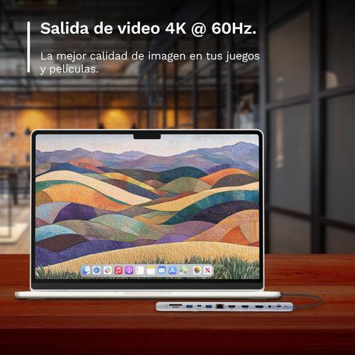 Docking Ewent Ew1150 Multipuerto Usb-C Pd100w/2hdmi 4k/1*4k Dp/Rj-45/3usb3.2/Usb-C/Lector Tarjetas | Quonty.com | EW1150