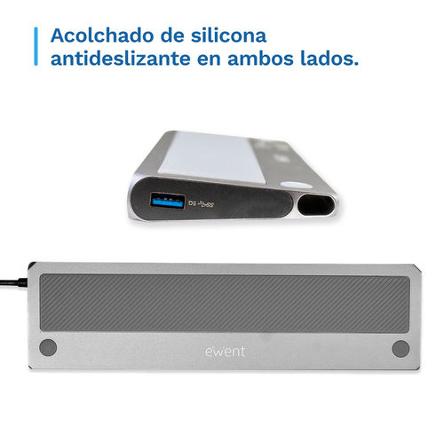 Docking Ewent Ew1150 Multipuerto Usb-C Pd100w/2hdmi 4k/1*4k Dp/Rj-45/3usb3.2/Usb-C/Lector Tarjetas | Quonty.com | EW1150