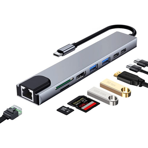 Docking Ewent Multipuerto Usb-C Hdmi 4k/ 87w/ 1xusb-C Pd/ 1x Usb-C/ 2x Usb-A/Lan | Quonty.com | EW1146