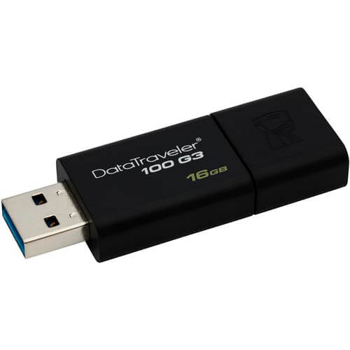 Pendrive Kingston 16gb Usb3.0 Dt100 G3 Negro | Quonty.com | DT100G3/16GB