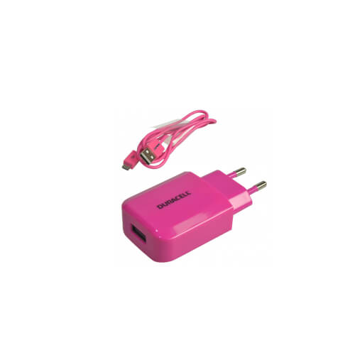Cargador De Pared Duracell Dmac16p-Eu Fucsia 1xusb 5v | Quonty.com | DMAC16P-EU