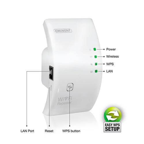 Repetidor Eminent Em4590 Wifi-N/300mbps Wps 1rj45 | Quonty.com | EM4590