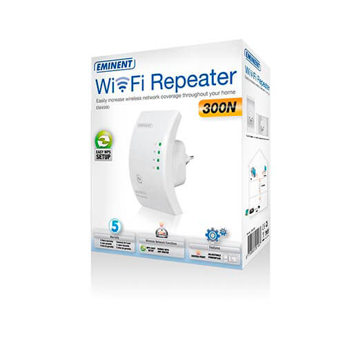 Repetidor Eminent Em4590 Wifi-N/300mbps Wps 1rj45 | Quonty.com | EM4590