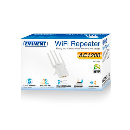 Repetidor Eminent Em4596 Wifi-Ac/1.2gbps Dualband 4antenas | Quonty.com | EM4596