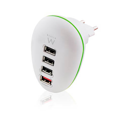 Cargador Usb Pared Eminent Ew1217 4ptos (3+1 Rapido) | Quonty.com | EW1217