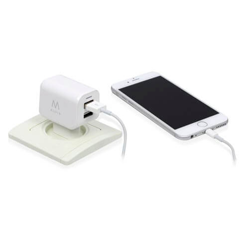 Cargador Usb Pared Ewent Ew1232 2ptos 2,4a Blanco | Quonty.com | EW1232