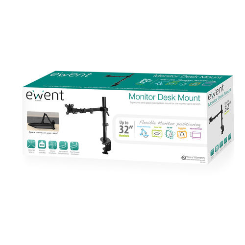 Soporte Mesa Monitor Ewent Ew1510 Hasta 27&Quot; Max.8kg 1 Brazo | Quonty.com | EW1510