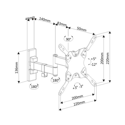 Soporte Pared Monitor/Tv Ewent Easy Pan-Tilt Ew1522 13&Quot;/42'' | Quonty.com | EW1522