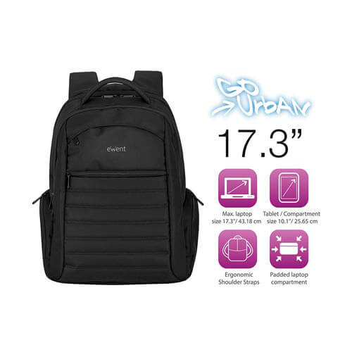 Mochila Ewent Portatil 17,3&Quot; Urban Negro | Quonty.com | EW2528