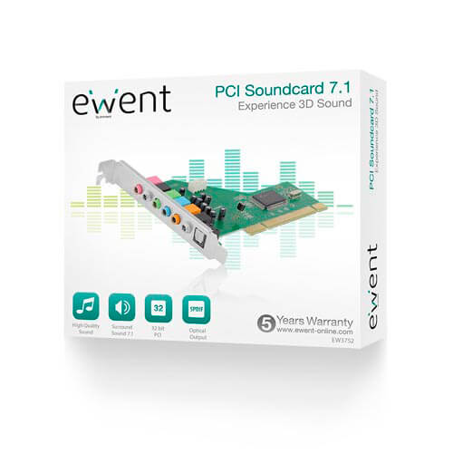 Tarjeta De Sonido Interna Ewent Ew3752 Pci 7.1 Con Spdif | Quonty.com | EW3752