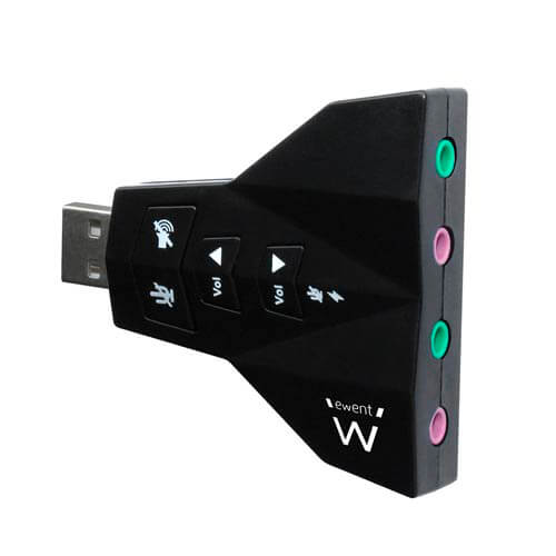 Tarjeta De Sonido Externa Ewent Ew3761 Usb 7.1 Negra | Quonty.com | EW3761
