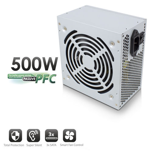 Fuente Alimentacion 500w Ewent Ew3907 Pfc-Activo 3sata 12cm | Quonty.com | EW3907