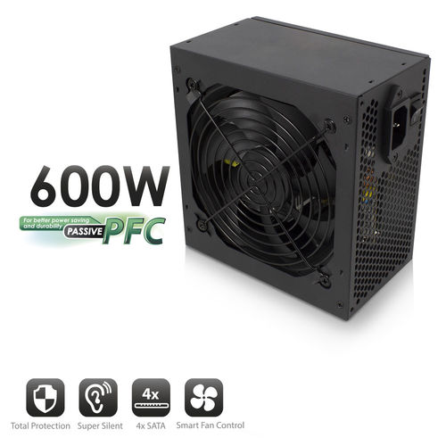 Fuente Alimentacion 600w Ewent Ew3908 Pfc-Activo 4sata 12cm | Quonty.com | EW3908