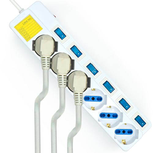 Regleta Eminent 6 Tomas Con Interruptor | Quonty.com | EW3932