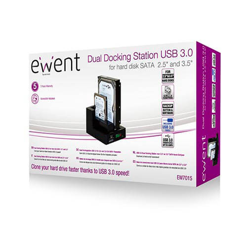 Base Conectora Duo Hdd Ewent Ew7015 Sata / Usb 3.0 | Quonty.com | EW7015