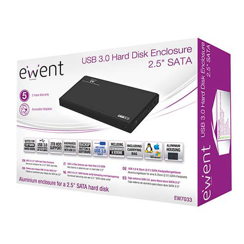 Caja Ext. Hdd Ewent Ew7033 2,5 Sata Usb3.0 Negra | Quonty.com | EW7033