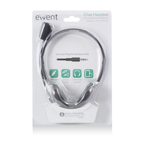 Auriculares C/Microfono Ewent Ew3567 C/Volumen Negro | Quonty.com | EW3567