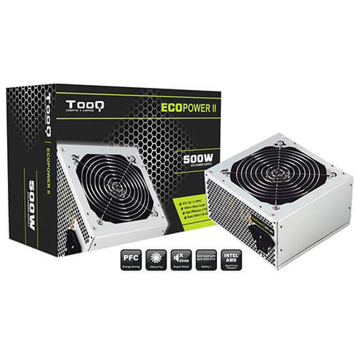 Fuente Tooq Ecopower Ii 500w Pfc-Pasivo 12cm Atx | Quonty.com | TQEP-500SP