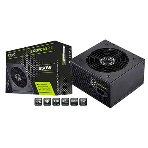 Fuente Tooq Ecopower Ii 550w Pfc-Activo 12cm Atx | Quonty.com | TQEP-550SP