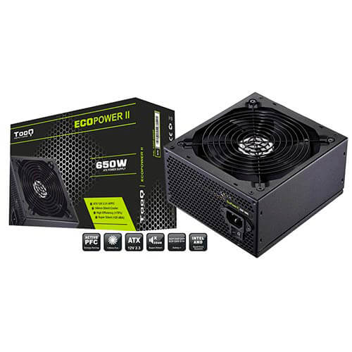 Fuente Tooq Ecopower Ii 650w Pfc-Activo 14cm Atx | Quonty.com | TQEP-650SP