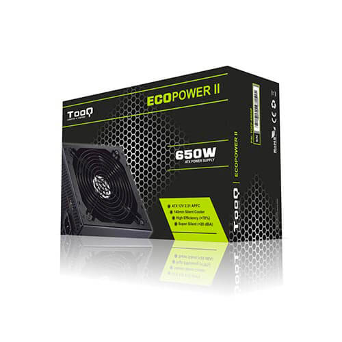 Fuente Tooq Ecopower Ii 650w Pfc-Activo 14cm Atx | Quonty.com | TQEP-650SP