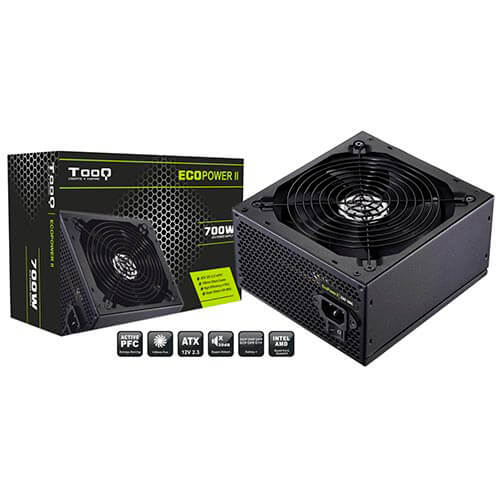 Fuente Tooq Ecopower Ii 700w Pfc-Activo 14cm Atx | Quonty.com | TQEP-700SP