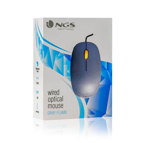 Raton Ngs Flame Gray Optico 1000dpi Usb Grey | Quonty.com | FLAMEGRAY