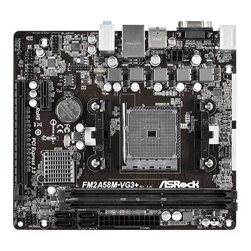Placa Asrock Fm2a58m-Vg3+ R2.0 Fm2+ 2ddr3 Vga Matx | Quonty.com | 90-MXGUR0-A0UAYZ