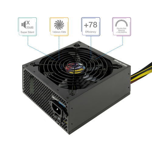 Fuente Alimentacion 650w Tooq Pfc Activo 5sata 14cm Atx | Quonty.com | TQAPOLO-650SP