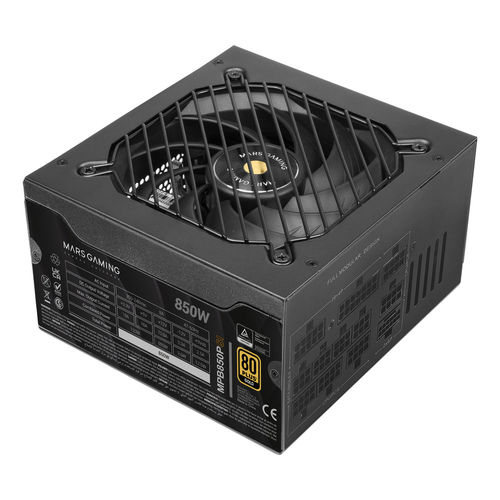 Fuente Alimentacion 850w Mars Gaming Pfc-Activo 80+ Gold 14cm Atx Negra Modular | Quonty.com | MPB850PSI
