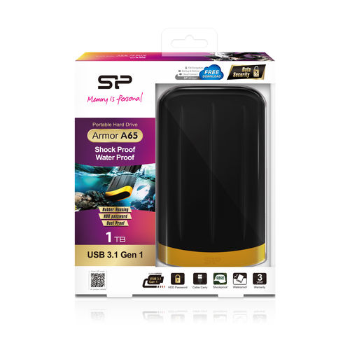 Hdd Silicon Power A65 1tb 2.5 Usb 3.1 Resistente Golpes/Agua | Quonty.com | SP010TBPHDA65S3K