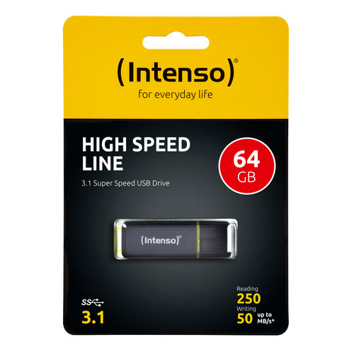 Pendrive 64gb Usb3.1 Intenso High Speed Line Plata | Quonty.com | 3537490