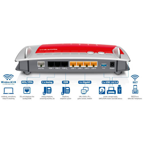 Router Wifi Fritz!Box 7490 Ac 1750 -1300 + 450 Mbit/S | Quonty.com | 20002647