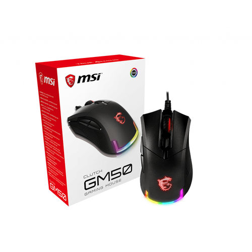 Raton Msi Gaming Clutch Gm50 Optico 7200dpi Usb Led-Rgb | Quonty.com | S12-0400C60-PA3
