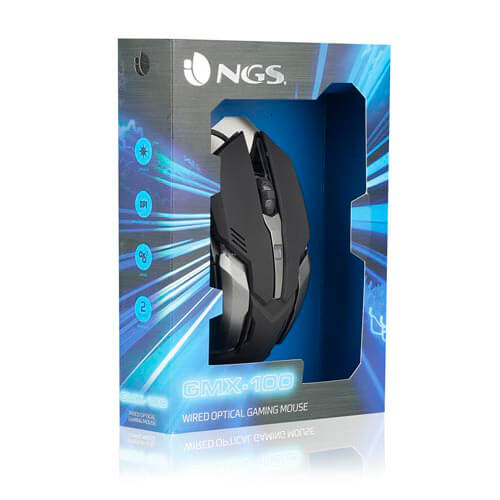 Raton Ngs Gmx-100 Gaming Optico 2400dpi Usb Negro Led | Quonty.com | GMX-100